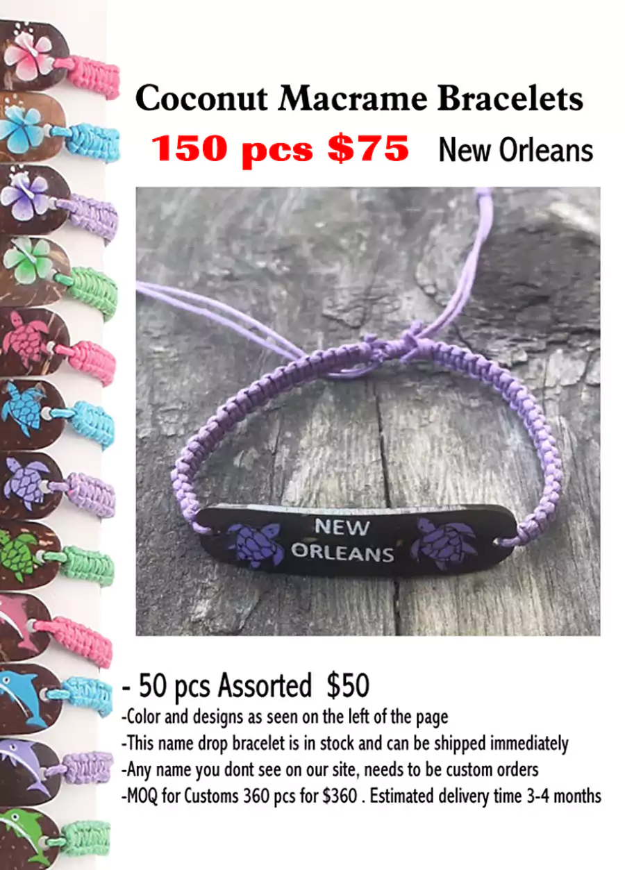 Coconut Macrame Bracelets -New Orleans (CL)